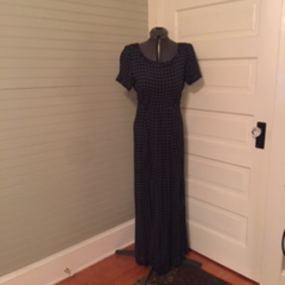 Vintage Claude Rene plaid maxi dress, Size 6